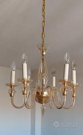Lampadario di Murano firmato De Majo, 6 luci