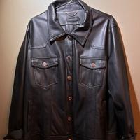 Giacca ecopelle stile blazer nero da donna