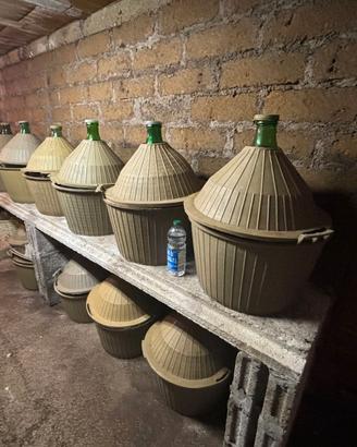 10 DAMIGIANE 54 LT 350 BOTTIGLIE 1500 GABBIETTE