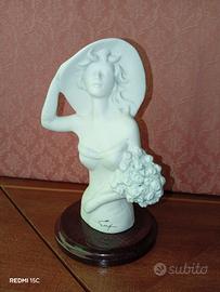 Busto Dama c/Cappello e Fiori - Porcellana d'Arte