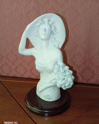 Busto Dama c/Cappello e Fiori - Porcellana d'Arte