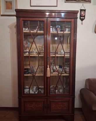 Raffinata vetrina/libreria inglese epoca fine 800'
