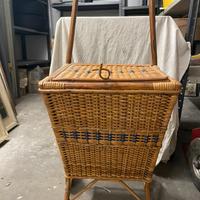 Carrello spesa legno midollino