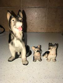 Cani lupo in ceramica