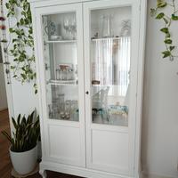 mobile vetrina credenza in legno bianca