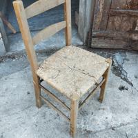 Sedie in legno e paglia