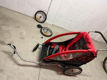 Passeggino con rimorchio bicicletta per bambini