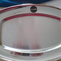 vassoio Alessi ovale in acciaio cm 24x35 anni'80