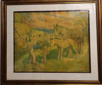 Quadro Vintage Margaret Tarrant - Scena Pastorale