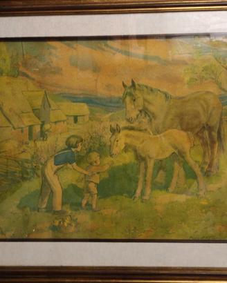 Quadro Vintage Margaret Tarrant - Scena Pastorale