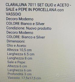Claraluna 7011 set olio aceto e sale e pepe