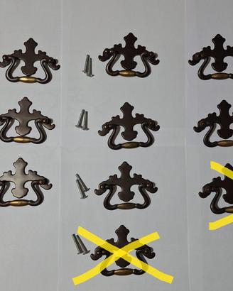 Maniglie in bronzo stile Chippendale per mobili