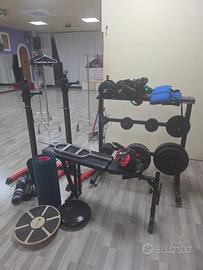 PALESTRA HOME GYM COMPLETA - PANCA, RACK, PESI, MB