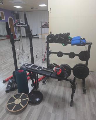 PALESTRA HOME GYM COMPLETA - PANCA, RACK, PESI, MB