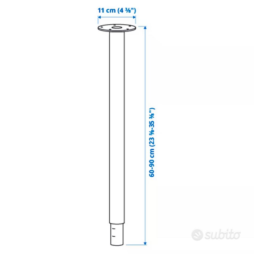 4 Gambe Regolabili Per Mobili - Piedini In Alluminio Bianco 15cm Quadrati - Per Tavoli, Armadi, Letti