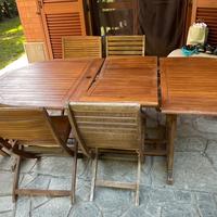 Tavolo giardino allungabile con 5 sedie