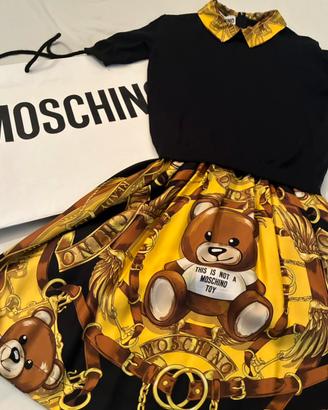 MOSCHINO Abito 2in1 Maglia+gonna seta Teddy Bear