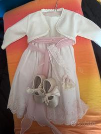 Abito battesimo 6/9 mesi con accessori
