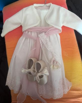 Abito battesimo 6/9 mesi con accessori
