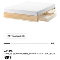 Letto matrimoniale con cassetti laterali