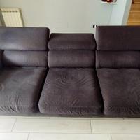 Divano estendibile in tessuto lavabile grigio 