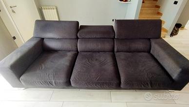 Divano estendibile in tessuto lavabile grigio 