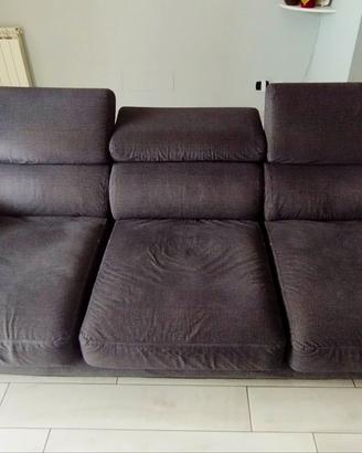 Divano estendibile in tessuto lavabile grigio 