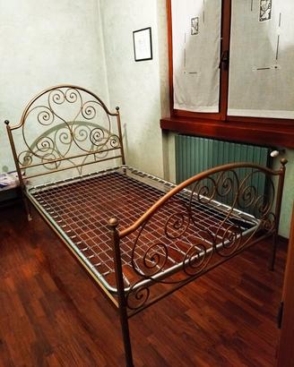 Letto 1 piazza e mezza ferro battuto vintage '50