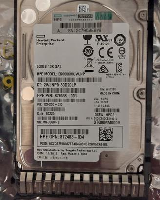 Hard Disk  SAS 600 GB 10K HP Gen10 Nuovo