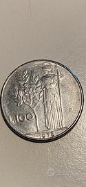 Moneta rara da 100 lire minerva