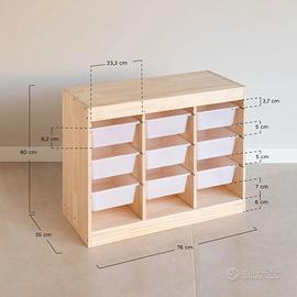 Mobile porta giochi bambini in legno Nopik – NUOVO