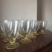 Bicchieri da vino vintage in vetro soffiato