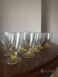 Bicchieri da vino vintage in vetro soffiato