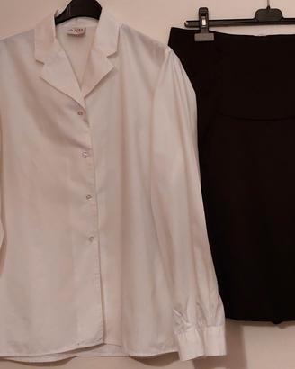 Gonna nera elegante + camicia tg 46