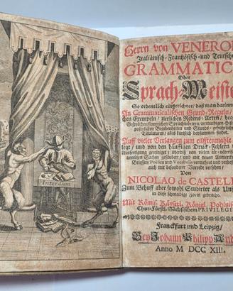 Libro Antico 1713 Herrn von Veneroni Italiänisch