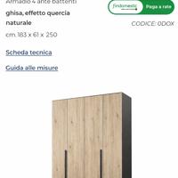 Armadio Mondo Convenienza nuovo imballato H250