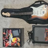 Fender, Squier Bullet Stratocasaster + ROLAND CUBE