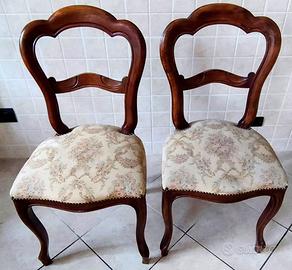 COPPIA DI SEDIE IN NOCE XIX SECOLO LUIGI FILIPPO