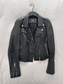 Giubbotto biker Zara in vera pelle donna taglia M