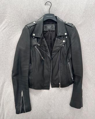 Giubbotto biker Zara in vera pelle donna taglia M
