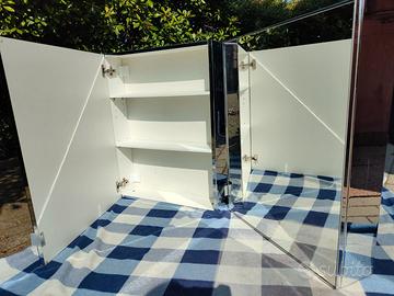 2 mobiletti contenitori specchiati in legno