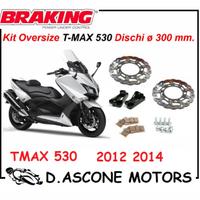 Kit dischi Maggiorati e pastiglie Braking Tmax 530