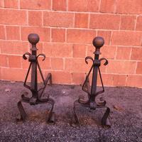 Coppia di alari vintage per camino