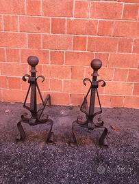 Coppia di alari vintage per camino