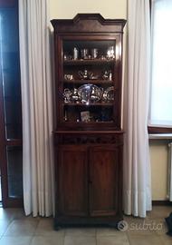 Vetrinetta antica ('800 modenese) in noce e radica