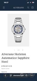 Orologio Alverano Skeleton