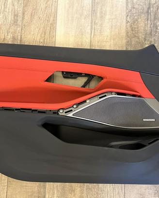 PANNELLO PORTA BMW SERIE 3 G21 IN PELLE ROSSA
