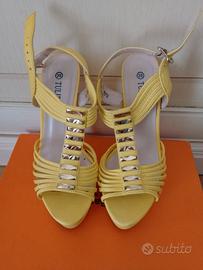 scarpe donna gialle con tacco 