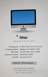 IMac 21,5 pollici, 2019