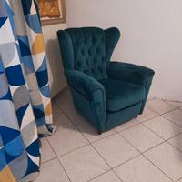poltrona anni 50 ritappezata,bergere france